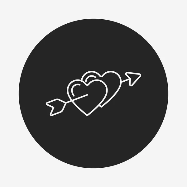 Liefde hart lijn pictogram — Stockvector