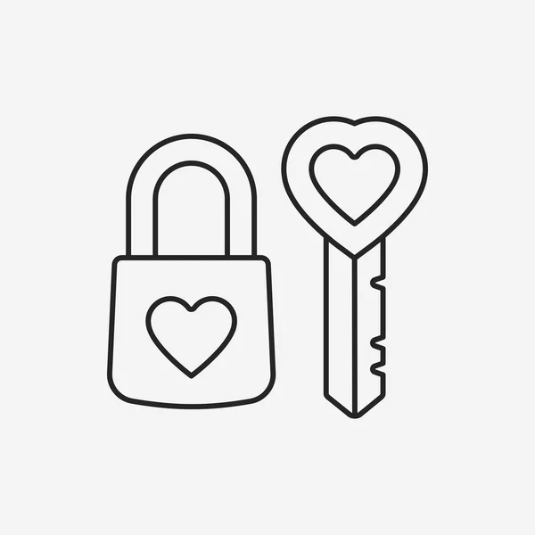 Lover lock line icon — Stock Vector