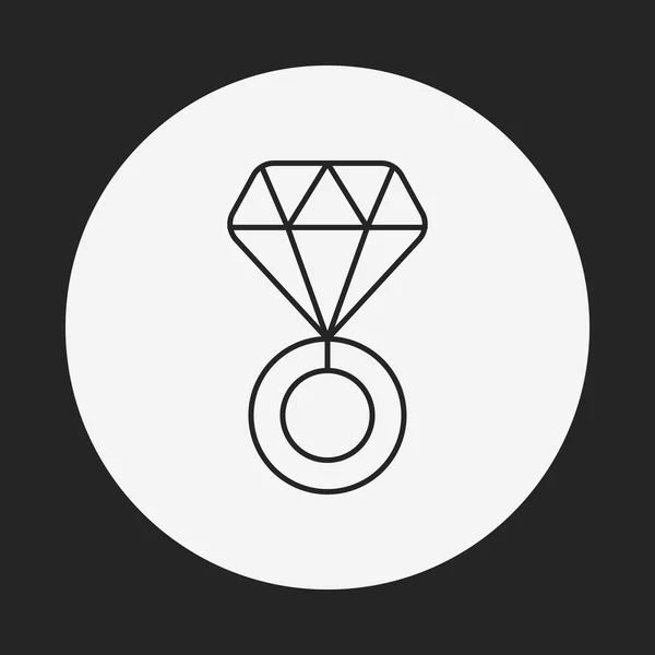 Diamond ring lijn pictogram — Stockvector