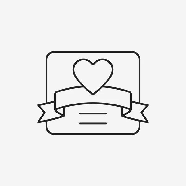 Amor carta línea icono — Vector de stock