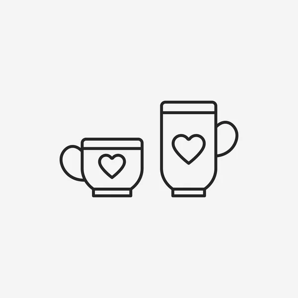 Amante taza línea icono — Vector de stock