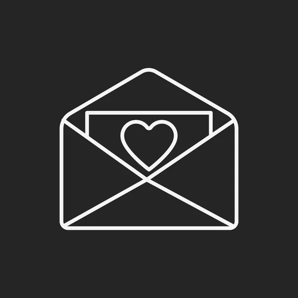 Αγάπη επιστολή γραμμή εικονίδιο — Διανυσματικό Αρχείο