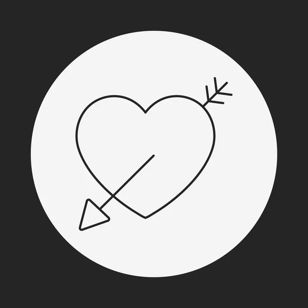 Kärlek hjärta linje ikon — Stock vektor