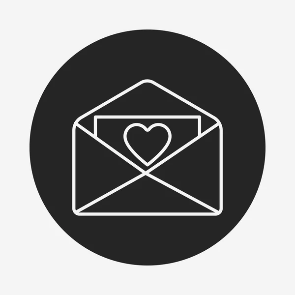 Amor carta línea icono — Vector de stock