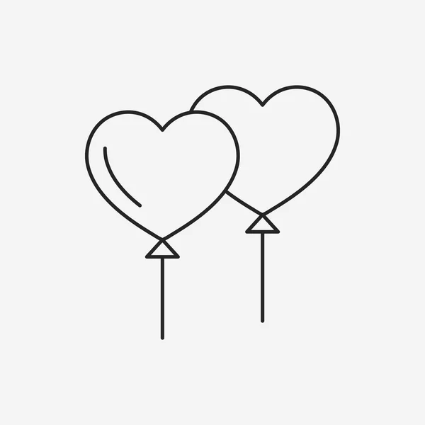 Serce balonu linia ikona — Wektor stockowy