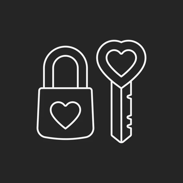Lover lock line icon — Stock Vector