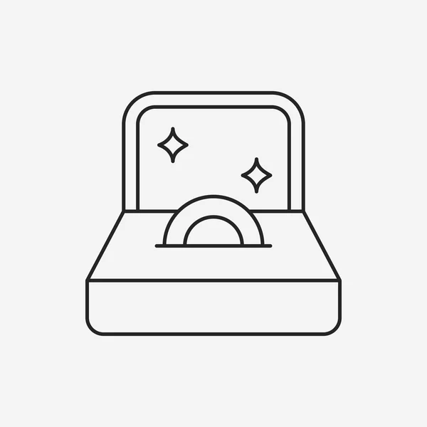 Diamond ring line icon — Stock Vector
