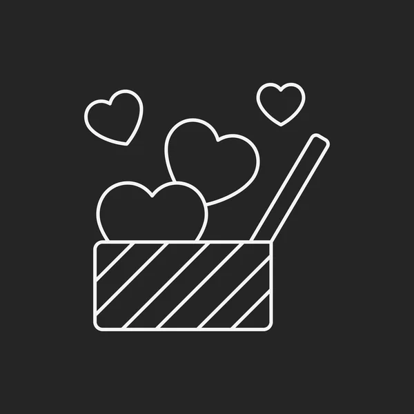Valentine's huidige lijn pictogram — Stockvector