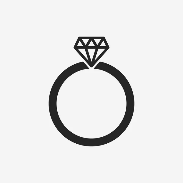 Icono anillo de diamante — Vector de stock