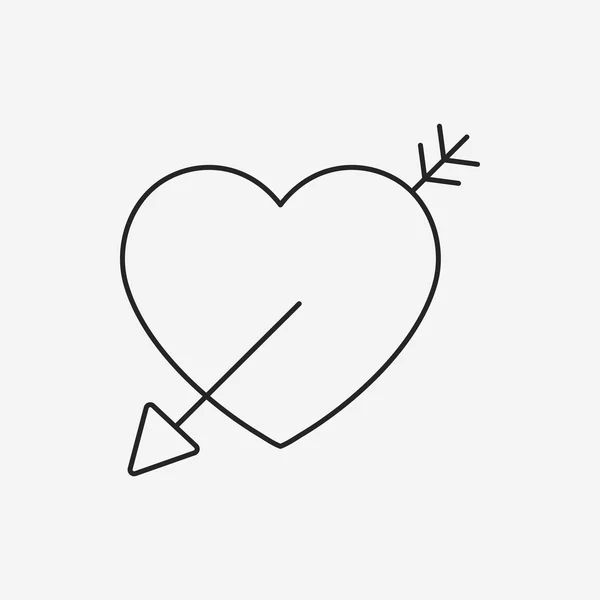 Amour coeur ligne icône — Image vectorielle