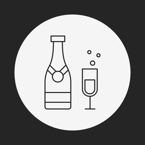 Ícone de linha de champanhe — Vetor de Stock