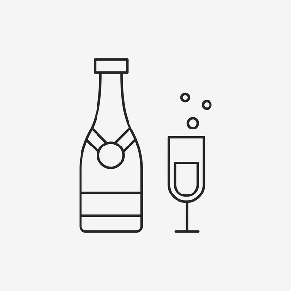 Ícone de linha de champanhe — Vetor de Stock