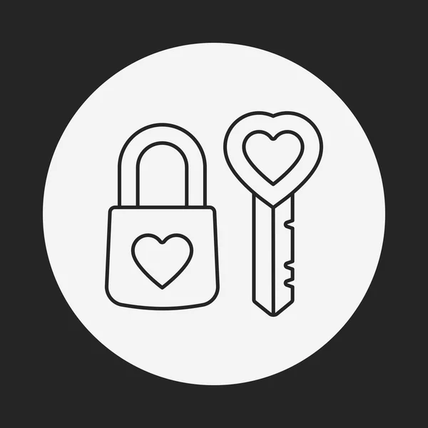 Lover lock line icon — Stock Vector