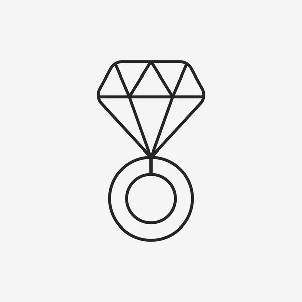 Symbol für Diamantring — Stockvektor