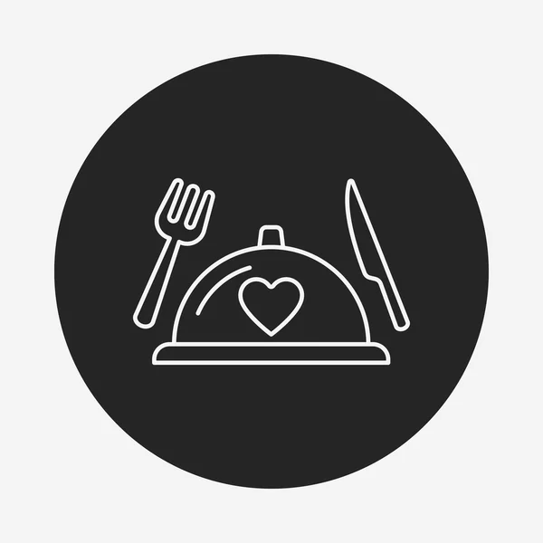 Icône de ligne de repas de Saint-Valentin — Image vectorielle