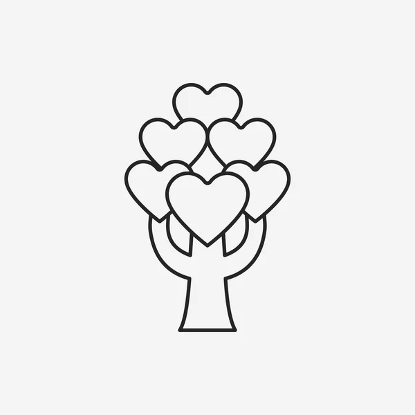 Älska trädgränsen ikonen — Stock vektor