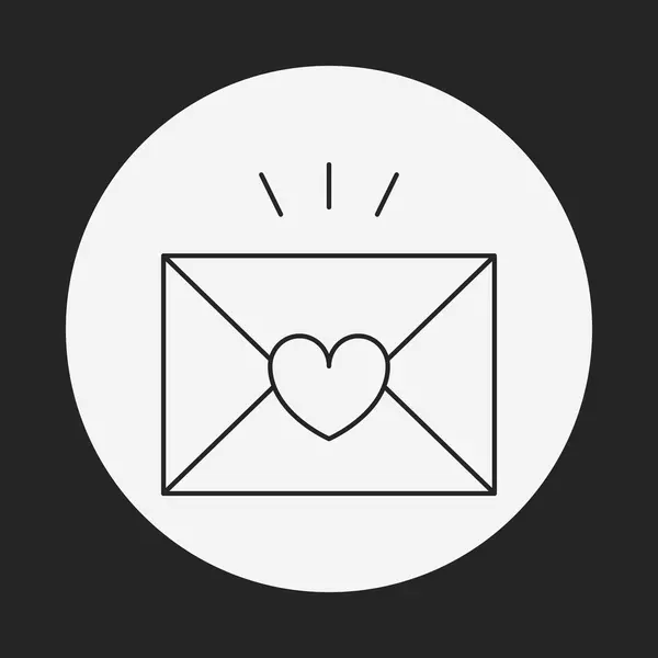 Αγάπη επιστολή γραμμή εικονίδιο — Διανυσματικό Αρχείο