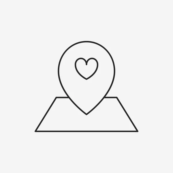Location Line-Symbol für Liebe — Stockvektor