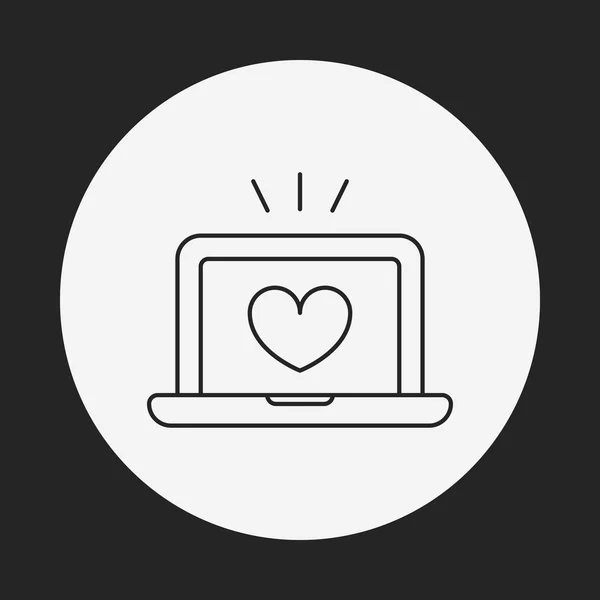 Love computer line icon — Stock Vector