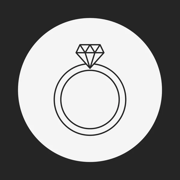 Diamond ring lijn pictogram — Stockvector