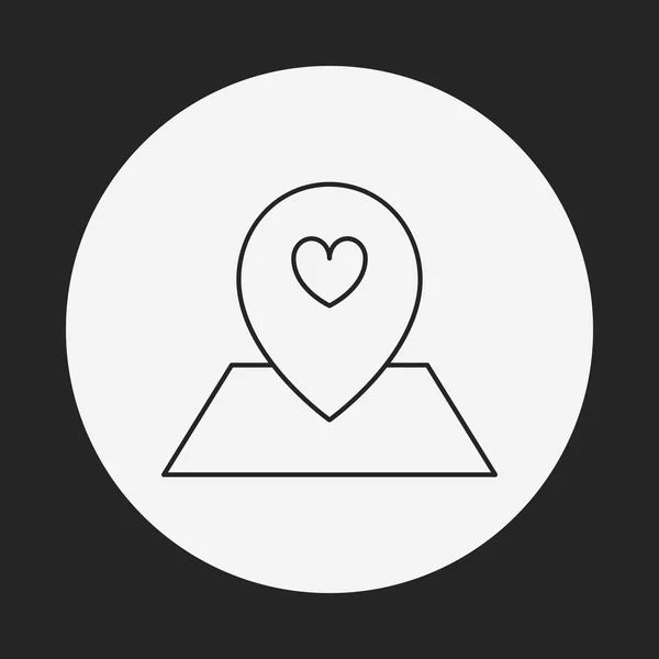 Love location line icon — Stock Vector