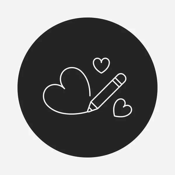 Liefde hart lijn pictogram — Stockvector