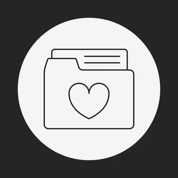 Amor línea de archivo icono — Vector de stock