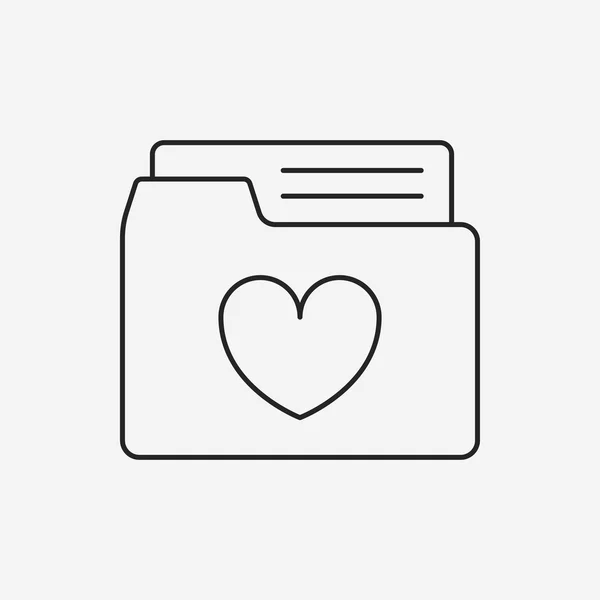 Amor línea de archivo icono — Vector de stock