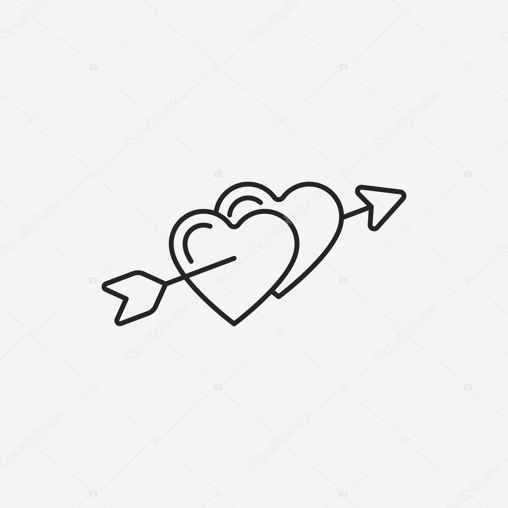 love heart line icon