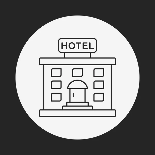 Ícone de linha de hotel — Vetor de Stock