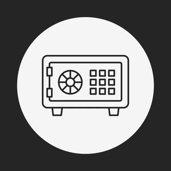 Caja de seguridad icono de línea — Vector de stock