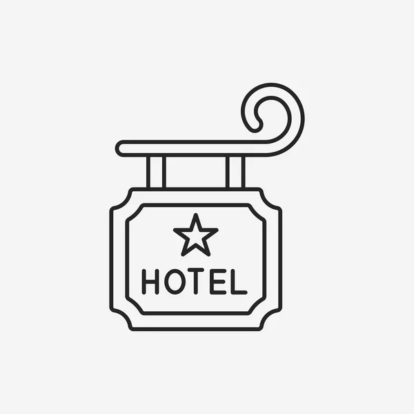 Ξενοδοχείο σημάδι γραμμή εικονίδιο — Διανυσματικό Αρχείο