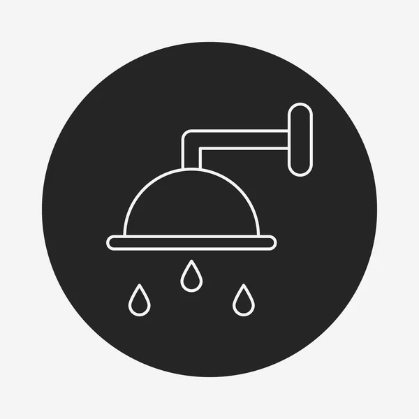 Ikona čáry sprchové hlavice — Stockový vektor
