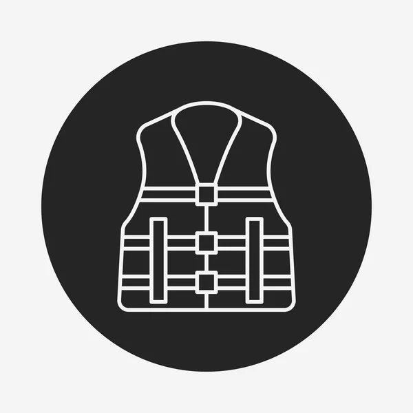Ícone de linha de jaqueta vida — Vetor de Stock