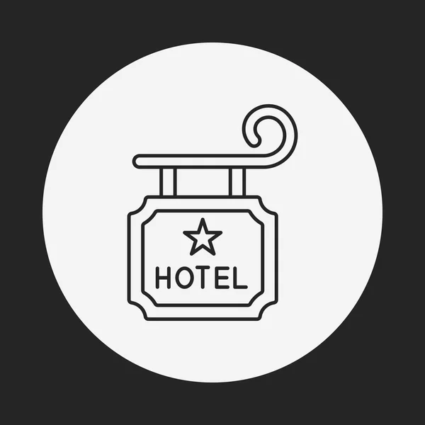 Icono de línea de signo de hotel — Vector de stock