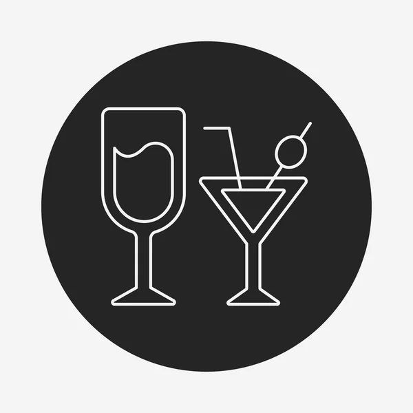 Champagne lijn pictogram — Stockvector