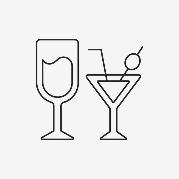 Champagne lijn pictogram — Stockvector