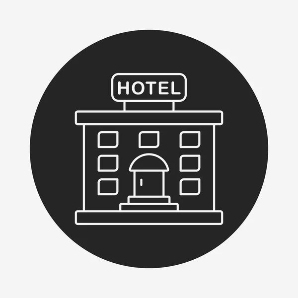 Icono de línea de hotel — Archivo Imágenes Vectoriales