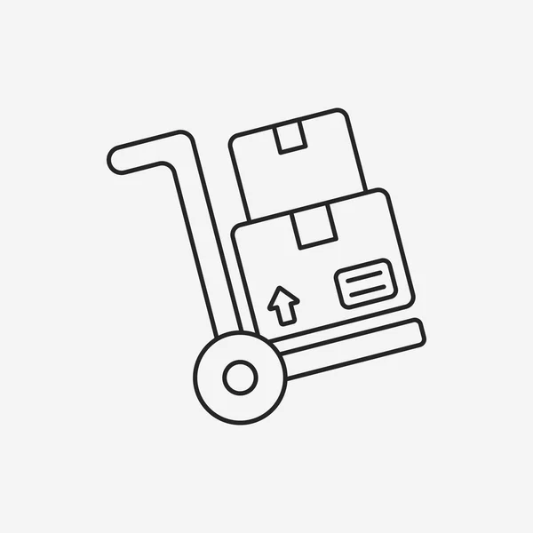 Logistiek vracht trolley lijn pictogram — Stockvector