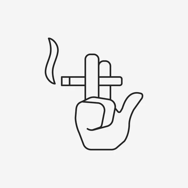 Zone fumeurs icône de ligne — Image vectorielle