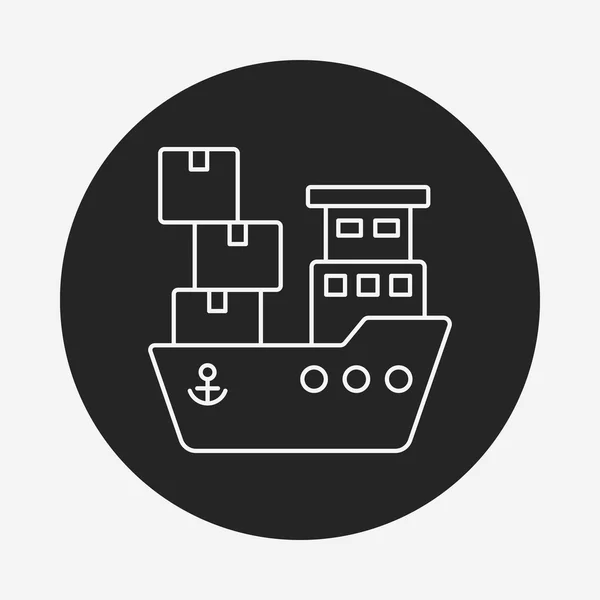 Logistiek schip lijn pictogram — Stockvector
