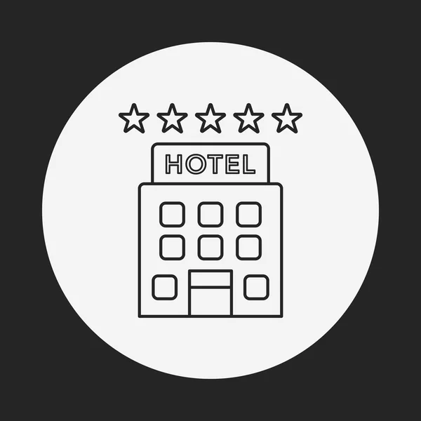 Icono de línea de hotel — Vector de stock