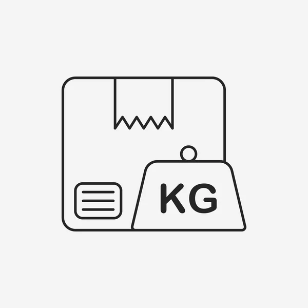 Logística de carga ícone de linha de peso —  Vetores de Stock