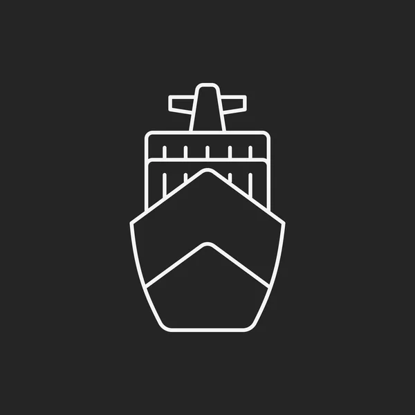 Logística barco línea icono — Vector de stock
