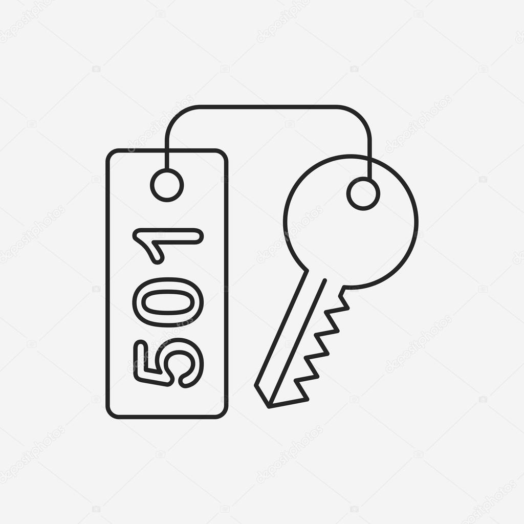 hotel key line icon