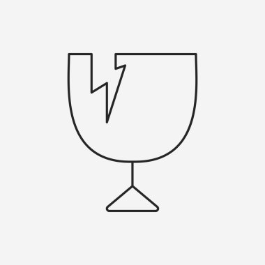 Kırılgan çizgi simgesi