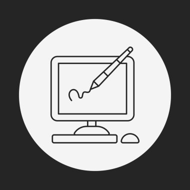 Dijital çizim kurulu satırı simgesi