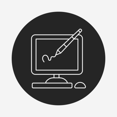 Dijital çizim kurulu satırı simgesi