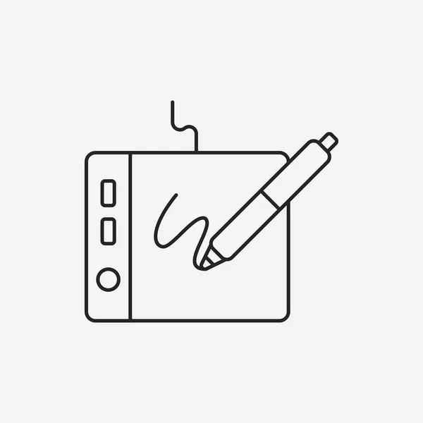Digitale tekentafel lijn pictogram — Stockvector