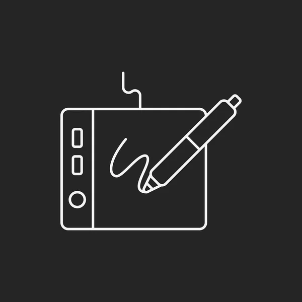 Digital Drawing Board line icon — Stock Vector